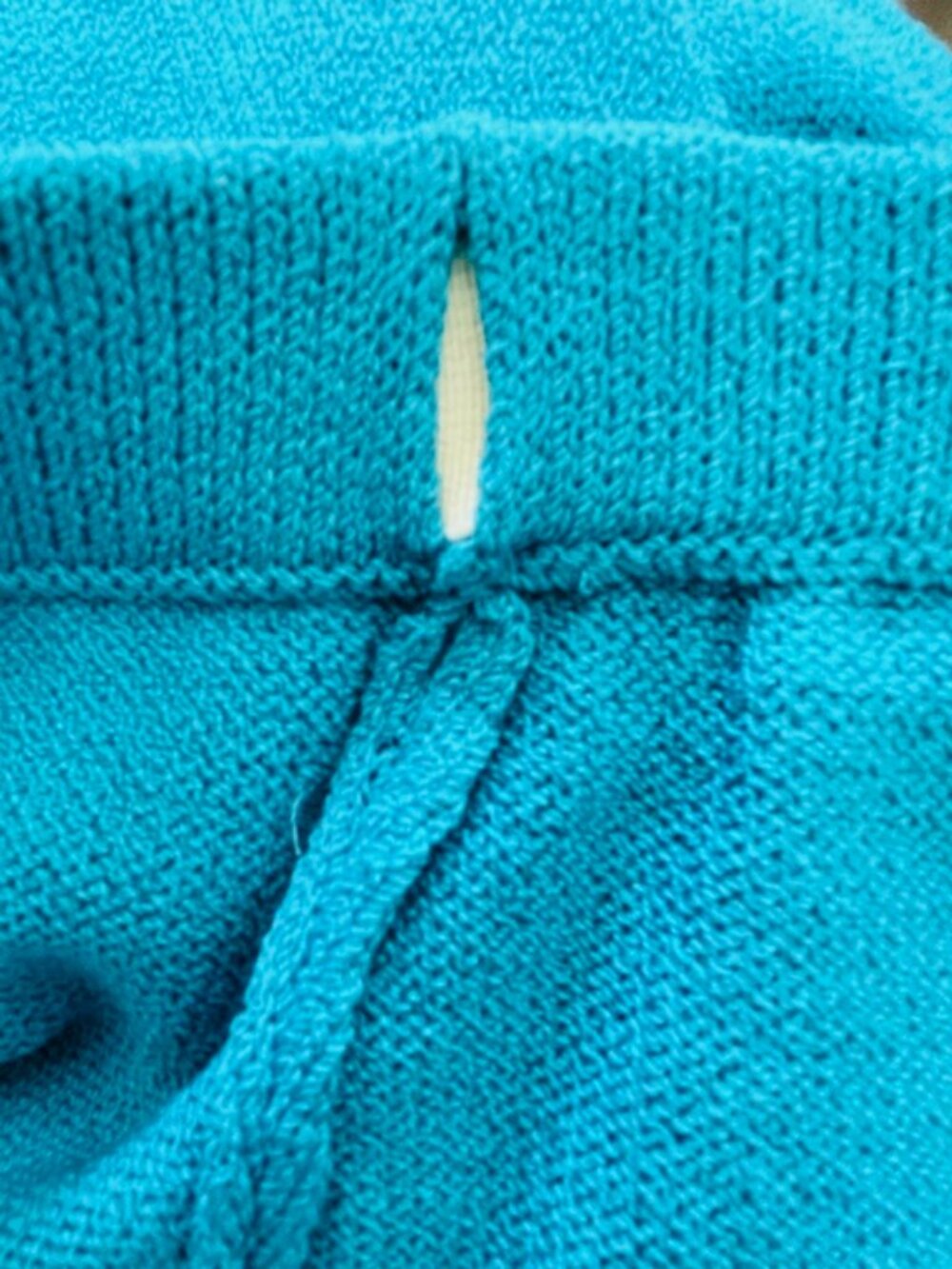 St. John Collection Santana Knit Pantsuit Teal 2 Piece Luxe Knit Wide Leg Small - Picture 10 of 12